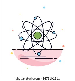 Atom, science, chemistry, Physics, nuclear Flat Color Icon Vector