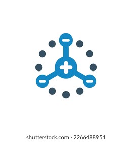 Atom, science, experiment ,education,knowledge,chemistry icon vector illustration