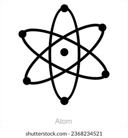 Concepto de ícono de átomos y ciencia
