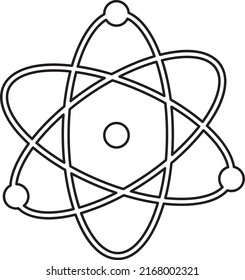 Atom Science Icon Vector Illustration line art on white background..eps

