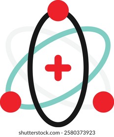 Atom Science Molecule Icon Vector Flat Illustration