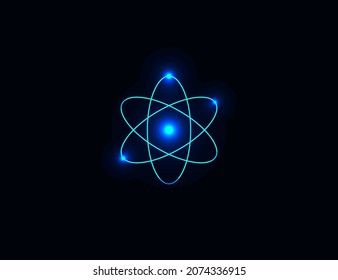 Atom, science, molecule, nucleus. Vector illustration. Flat design.