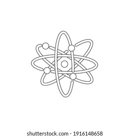 Atom science orbit outline symbol vector. Orbiting atoms. Physics science or education concept. Orbit atom line icon vector illustration isolated