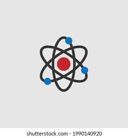 Atom science orbit outline symbol vector
