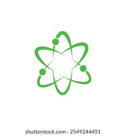 Atom science orbit outline symbol vector. Orbiting atoms. Physics science concept. Orbit atom education vector illustration isolated