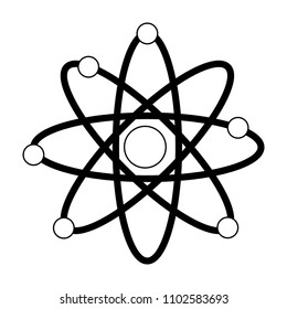 Atom science symbol in black and white