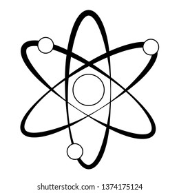 Atom science symbol isolated in black and white