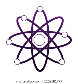 Atom science symbol in purple lines