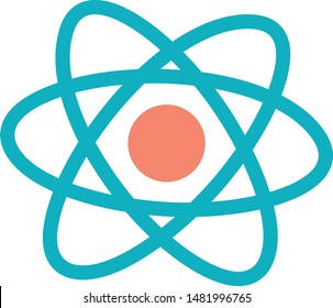atom science trendy icon on white background for web graphic