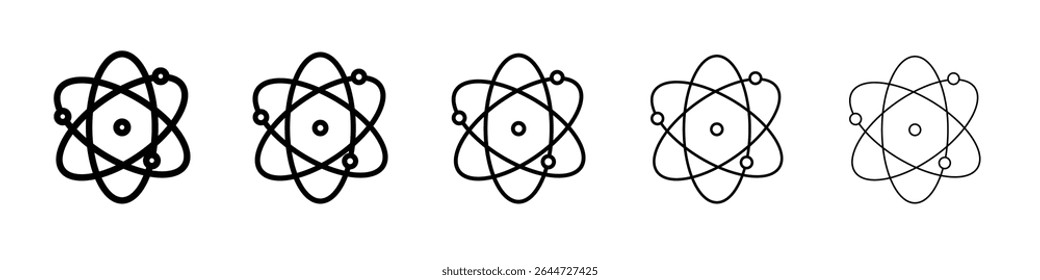 Atom scientific icon flat illustration set logo