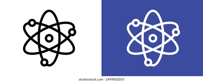 Atom scientific icon logo sign set vector outline