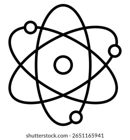 Ícone científico Atom Contornar a marca de logotipo isolada