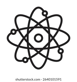Atom scientific icon Thin line illustration