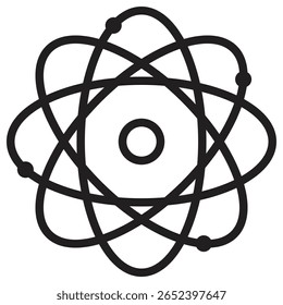 Atom scientific icon vector illustration isolated sign