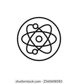 Atom scientific icon vector line logo art