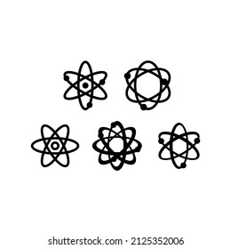 Atom set icon isolated on white background