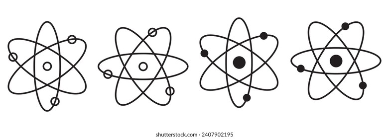 Atom shape icon. Science chemistry set vector ilustration.