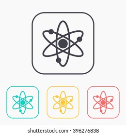Atom sign color icon set 
