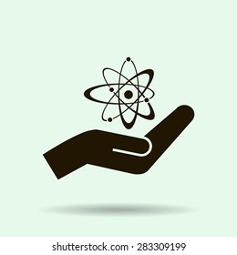 Atom sign icon