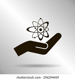 Atom sign icon