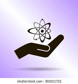 Atom sign icon