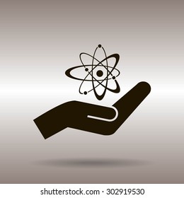 Atom sign icon