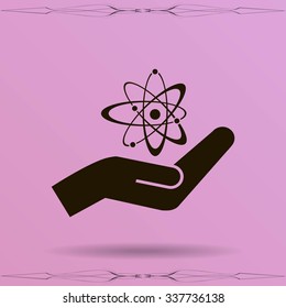 Atom sign icon