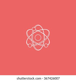 Atom sign icon.
