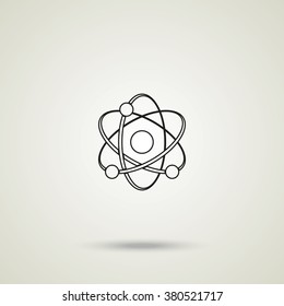 Atom sign icon.
