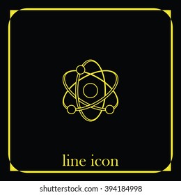 Atom sign icon.