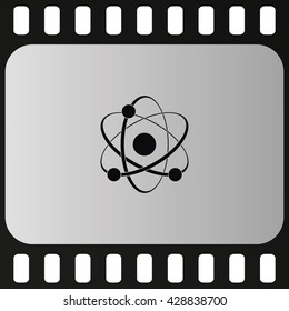 Atom sign icon.