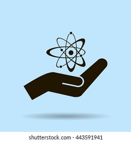 Atom sign icon