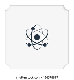 Atom sign icon.