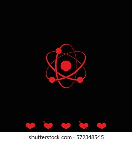 Atom sign icon.