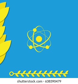 Atom sign icon.