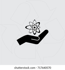 Atom sign icon