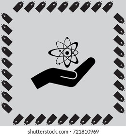 Atom sign icon
