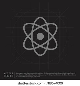Atom sign icon - Black Creative Background