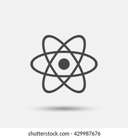 Atom sign icon. Atom part symbol. Flat atom web icon on white background. Vector