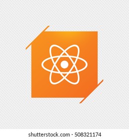 Atom sign icon. Atom part symbol.