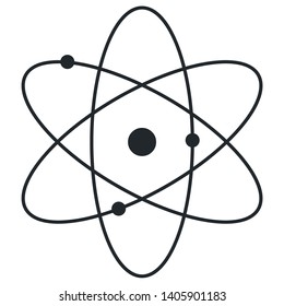 Atom sign icon, symbol, science research vector illustration