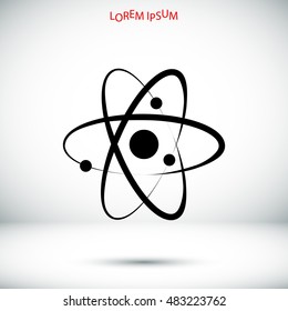 Atom sign icon, vector best flat icon, EPS