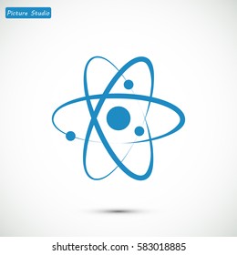 Atom sign icon, vector best flat icon, EPS