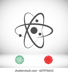 Atom sign icon, vector best flat icon, EPS