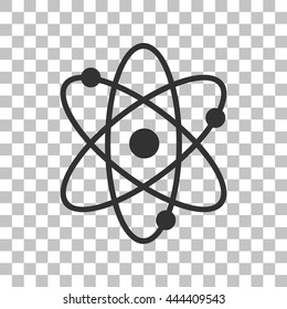 Atom sign illustration. Dark gray icon on transparent background.