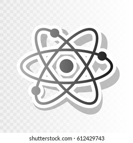 Atom sign illustration. Vector. Blackish icon on transparent background with transition.