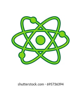 Atom sign illustration. Vector. Lemon scribble icon on white background. Isolated