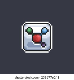 Atom-Zeichen im Pixelkunststil