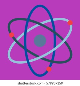 atom sign science purple