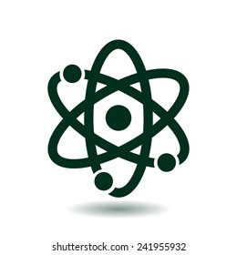 Atom sign simbol. Atom part icon.